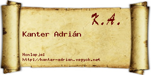 Kanter Adrián névjegykártya